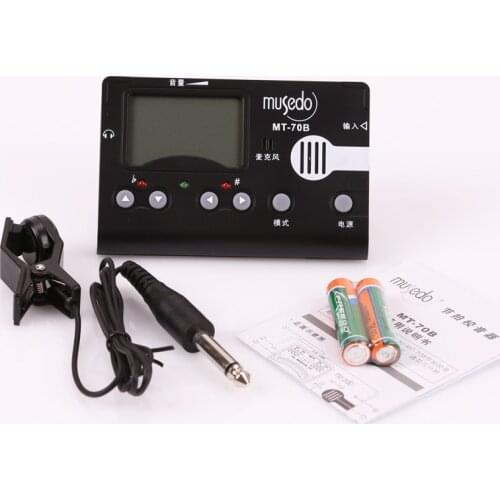 MT-70B Music Tuner With Clip-on pickup & built-in microphone Electronic 3 in 1 LCD Tuner Metronome Tone Generator for Guzheng