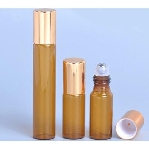 MUB - Fashion Mini Glass Roller Ball Essential Oil Perfume Bottle Travel Tool for Parfum Portable Empty Cosmetic Container Vial