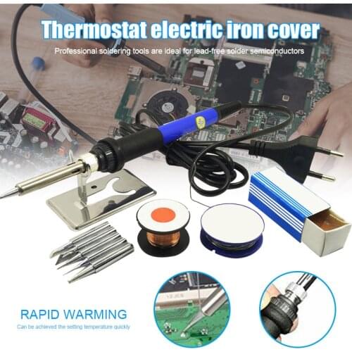 60W 220V 110V Electric Soldering Iron Set Tool Kit Solder Wire Tips Stand B88