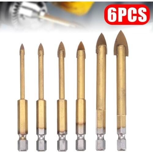 5pcs/set 4-12mmHex Shank Glass Drill Bit Set for Glass Tile Ceramic Mirror Porcelain Marble Chucks Bit Holder