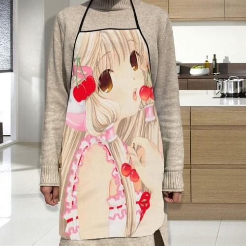 New Chobits Apron Grill Kitchen Chef Apron Professional for BBQ, Baking, Cooking for Men Women 2 Size 68X95cm and 50X75cm