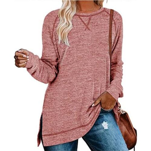 Solid Color Sweater Pullover Bottoming Long Sleeve Shirt Autumn and winter new bottoming shirt womens solid color sweater cross