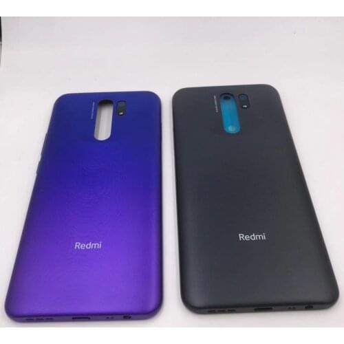Original For Xiaomi Redmi 9 Back Battery Cover Rear Housing Door Case With Power Volume Buttons Replace For Redmi9 Battery Cover