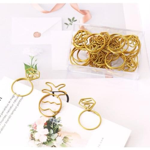 TUTU 18pcs/lot pineapple Paper Clips Kawaii Stationery Clear ring Binder Clips Photos Tickets Notes Letter Paper H0263