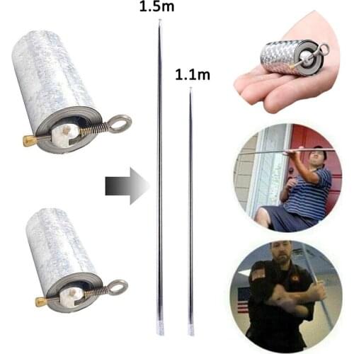 Portable Magic Pocket Staff Telescopic Metal Props High Quality Stainless Steel Outdoor Sport Pocket Silver Magical Wand
