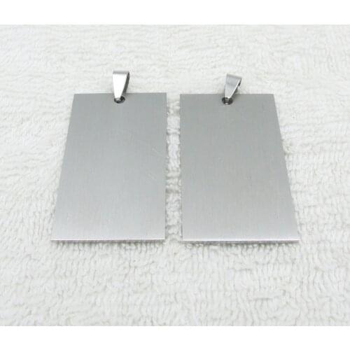 100pcs/lot Stainless Steel Rectangular Rectangular Dog Tags with Brushed Surface Suitable for Laser Engraving