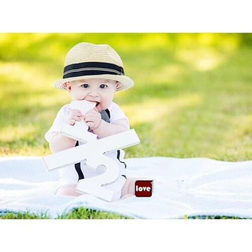 White acrylic wood letter 1/2 six month baby birthday party decoration photo props with free shipping