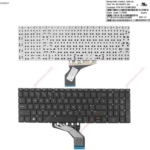 Replacement notebook computer keyboard for HP Pavilion 15-DA 250 255 G7 Gen7 BLACK (without backlit ，Small Enter WIN8)