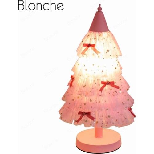 Modern Pink Desk Lamp Led Princess Table Lamp for Bedroom Study Home Lighting Fixtures Childrens Room Luminaire Christmas Decor