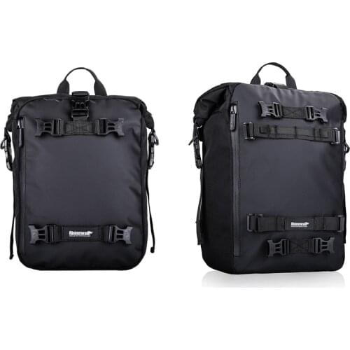 2x Rhinowalk Pannier Bag Bicycle Waterproof Motorbike Bag MTB Road Rear Rack Cycling Rear Seat Bag 10L/20L(Black)