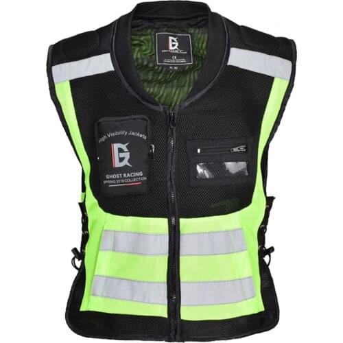 Hi-Vis Reflective Motorcycle Vest Adjustable Waistcoat Commuting Jacket