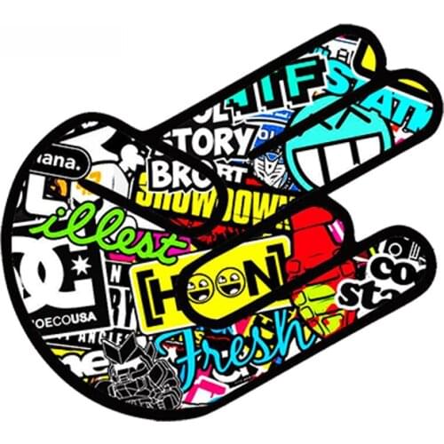 SZWL Creative Car Sticker Waterproof Aufkleber Bomb Shocker Hand Sticker Vinyl for Jdm Sticker Bomb Auto Moto Tuning,13cm*9cm