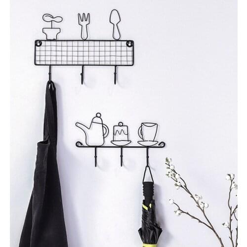 Kitchen Wall Decoration Hook Behind the Door Wall Hanging for Hanging Clothes Hat Scarf Key Hanger Rack Wall Decoration Iron