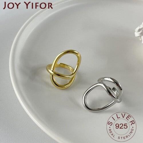 925 Sterling Silver Rings For Women Interware Big cross circle Retro Distressed Opening Handmade Ring Fashion Fine Jewelry