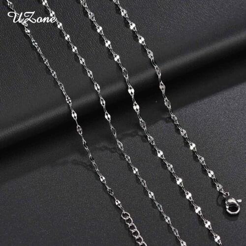 UZone Stainless Steel Women Chain Necklace Jewelry Fashion Lip-Chain Necklaces Female Gift