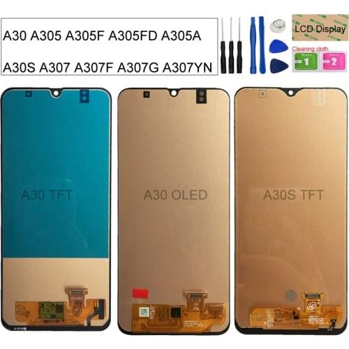 For Samsung Galaxy A30 A305 A305F A305FD A305A LCD For samsung A30S A307 A307F A307G Lcd Display Touch Screen Digitizer Assembly