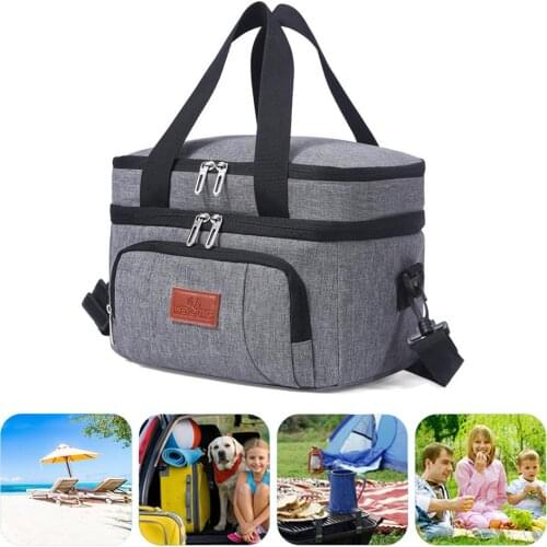 1 PCS Portable Lunch Bag Picnic Insulated Cooler Bag Leakproof Cooler Tote Bag For Camping Travel Lunchbox