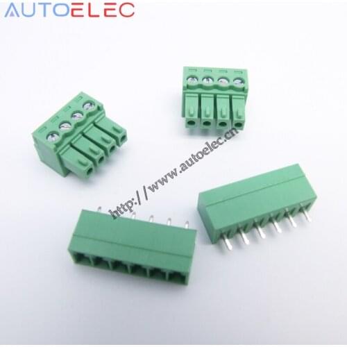 4pin Pitch3.50mm PCB Plug-in Terminal Blocks connector male and female straight pin 100sets European PCB Terminal Block