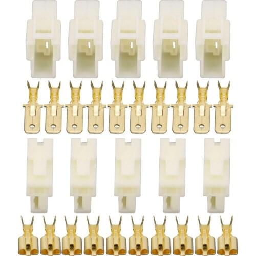 5 Sets 2 Pin DJ7022-6.3-11/21 Electrical Wire Connectors Plug Male and female Automobile Connector 2P