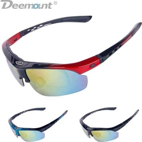 Hot New Cycling Glasses Polarized Sports Eyewear Bicycle Riding Wind Sun UV400 Dirt Protection Goggles Spectacles 5 PC lens Myop