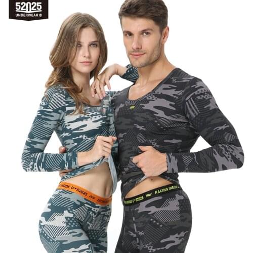 52025 Men Thermal Underwear Women Thermal Underwear Camouflage Thermals Soft Cotton Modal Long Johns Athletic Fit Thermal Suit