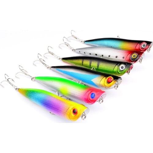 6PCS Fishing Bass Fish Topwater Popper Minnow Crankbaits lure hook baits 15.5cm/10.5g Free shipping
