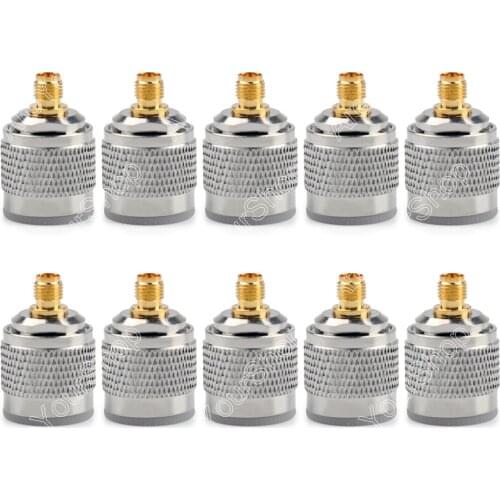 Areyourshop Sale 10 Pcs Adapter N Plug Male To SMA Female Jack RF Connector Straight M/F PTFE Brass