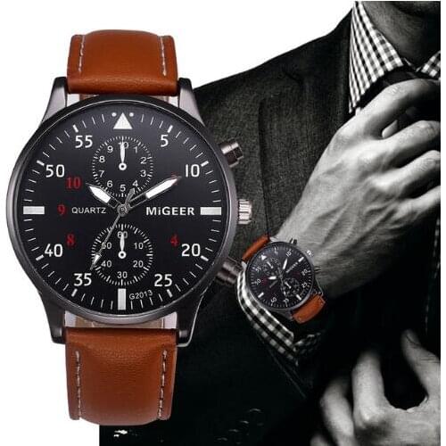 Military Business Watches Men Brand Luxury Sport Relogio Masculino Brand Luxury Leather Band Quartz Wrist Watch Drop Shipping