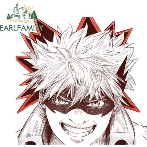EARLFAMILY 13cm x 12.7cm For My Hero Academia Car Stickers Window Decal Car Assessoires Graffiti Waterproof Scratch-Proof