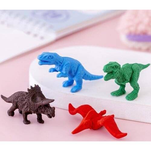 Ellen Brook 1 PCS Cute Kawaii Pencil Cartoon Dinosaur Rubber Eraser Kids Pretty Lovely Animal School Office Stationery Supplies