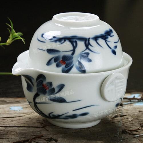 [GRANDNESS] Tea Set Include 1 Pot 1 Cup, High Quality Elegant Gaiwan,Beautiful and Easy Teapot Kettle Tea Pot