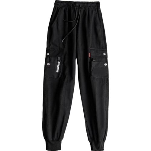 Cotton overalls trousers womens 2020 spring autumn new loose casual BF wind drawstring sports girls students pants women