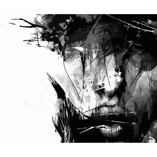 Painting By Numbers DIY Dropshipping 40x50 60x75cm Ink black and white woman Figure Canvas Wedding Decoration Art picture Gift