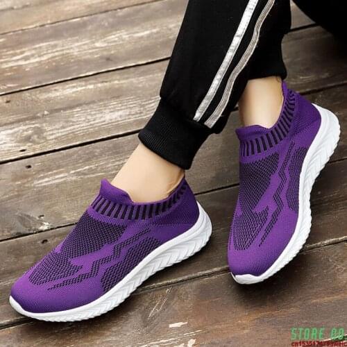 Purple Gym Shoes Spring Summer Women Tennis Shoes Comfortable Breathable Mesh Flat Sneakers Classic Ladies Shoes Tenis Feminino