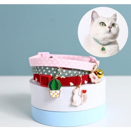 Lovely Kitten Collar with Bell Adjustable Cat Necklace Fruits Pendant Candy Color Puppy Chihuahua Bowtie Pets Accessories