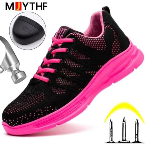 MJYTHF Work Shoes Women Men Steel Toe Shoes Puncture-Proof Work Sneakers Lightweight Safety Shoes Man Protective Shoes 2021