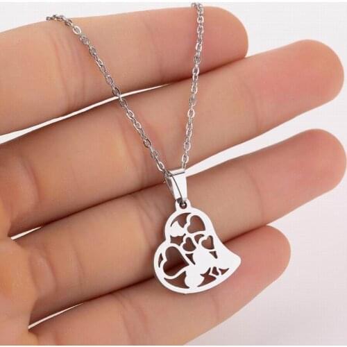 Fashion hollow heart shaped necklace lovers' stainless steel pendant necklace