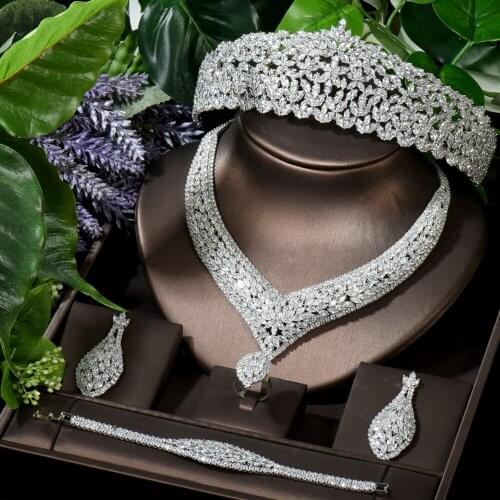 HIBRIDE Fashion Women Bridal Jewelry Sets Polynesian Jewelry Hair Accessories Ladies Party Jewellry Brincos Wholesale N-1621