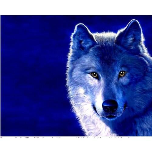 Wolf In Blue Sky Needlework Diy Diamond Painting Cross Stitch round Diamond Embroidery Home Christmas Decoration Free Shipping