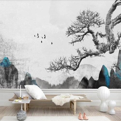 Milofi custom 3D wallpaper mural artistic concept ink landscape vigorous branch background wall for living room bedroom decorati