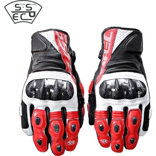 New 2019 SSPEC Motorcycle Road Racing Gloves Leather Touch Screen Motobike Guantes Full Finger Dirt Bike Cycling Moto Gants