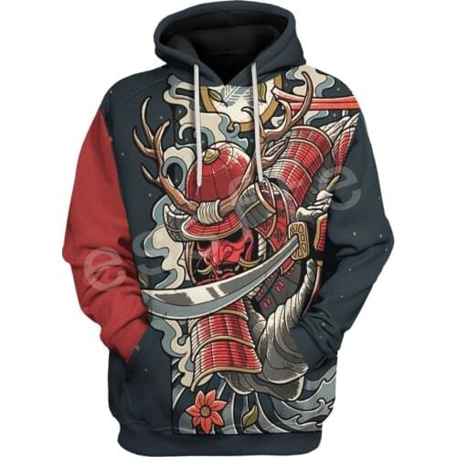Tessffel Japan Samurai Tattoo 3D Printed 2021 New Fashion Man Sweatshirt Harajuku Zipper Hoodie Casual Unisex Pullover Style-W01