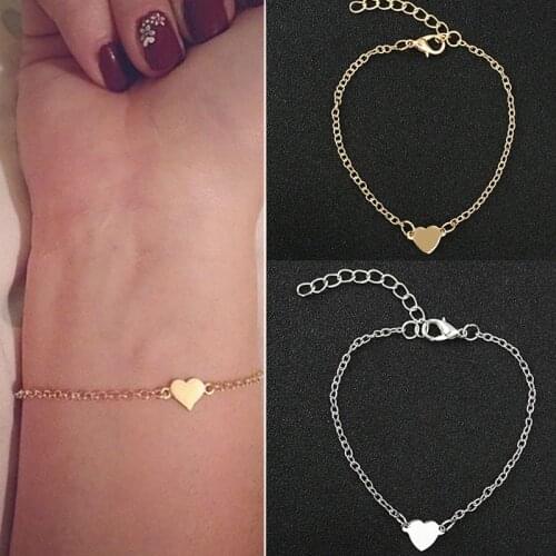 New design lady peach heart bracelet anklet fashion bracelet ladies gift Women friendship bracelets bracelets bangles