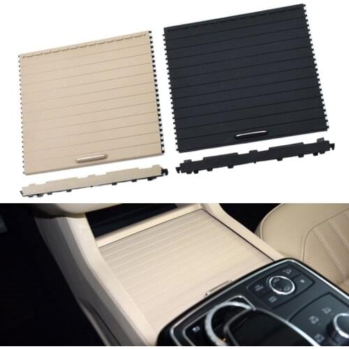 Interior Car Drink Cup Holder Roller Cover Shutter For Mercedes Benz W166 ML GL GLE GLS 2012-2018