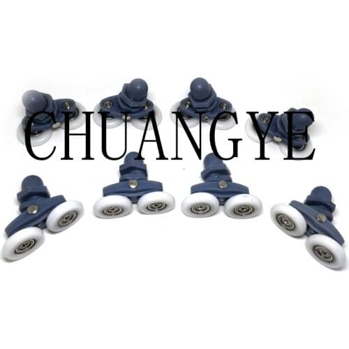 Shower Door Rollers, Set of Double Shower Door Runners / Wheels / Pulleys / Guides 25mm Diameter Home Bathroom DIY Replacement