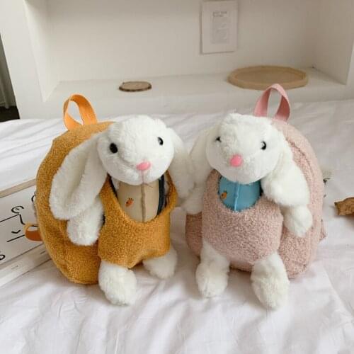 Animal Bunny Plush Backpacks Children Baby Bag Backpack Kids School Bags 2-5 Year Old Kawaii Bolsa Infantil Birthday Gift BK50BB