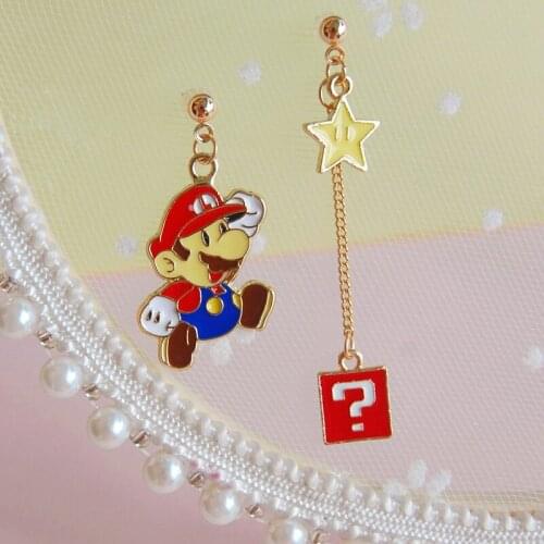 Cute Lovely Cartoon Asymmetry Earrings For Women Star Question Mark Drop Ear Jewelry Child Girl Student Gift