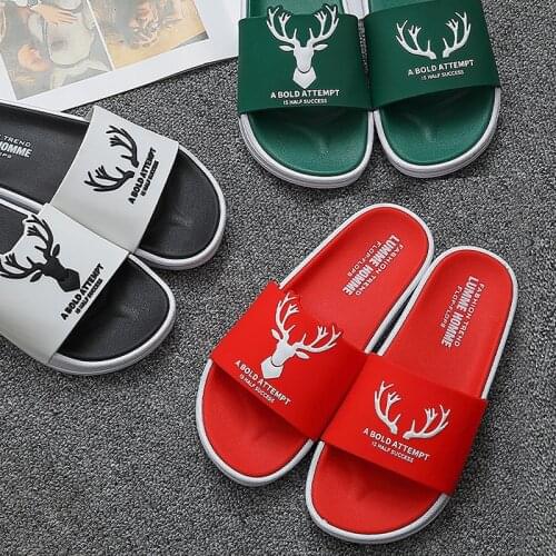 Summer Slides Women Sport Slippers Non-slip Soft Bottom Indoor Outdoor 3d Deer Slide Sandals Men Couple Shoes Ladies Flip Flops