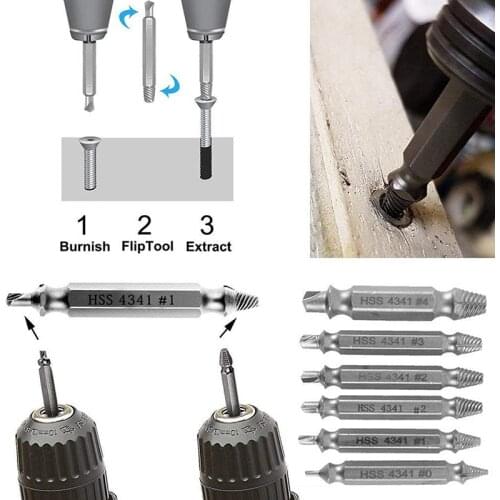 Drill Bits Screw Removers Out Stud Reverse HSS Silver Anti-rust Workshop