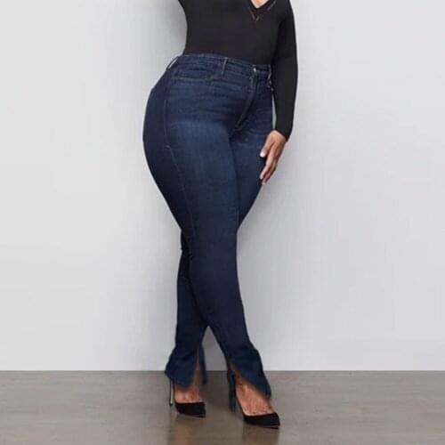 Spring/Autumn Women Casual Jeans Elastic Skinny sliming Sexy Jeans 5XL plus Size Split Pencil Pants Lady Denim Pants trousers